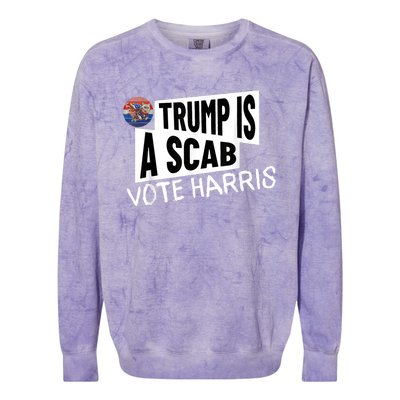 Donald Trump Is A Scab Vote Harris Colorblast Crewneck Sweatshirt