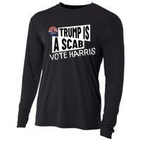 Donald Trump Is A Scab Vote Harris Cooling Performance Long Sleeve Crew