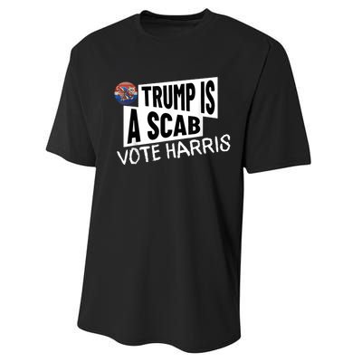 Donald Trump Is A Scab Vote Harris Performance Sprint T-Shirt