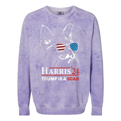 Donald Trump Is A Scab Vote Harris Colorblast Crewneck Sweatshirt