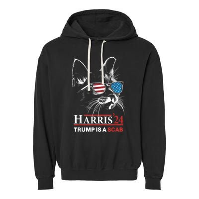 Donald Trump Is A Scab Vote Harris Garment-Dyed Fleece Hoodie