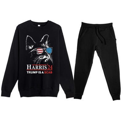 Donald Trump Is A Scab Vote Harris Premium Crewneck Sweatsuit Set