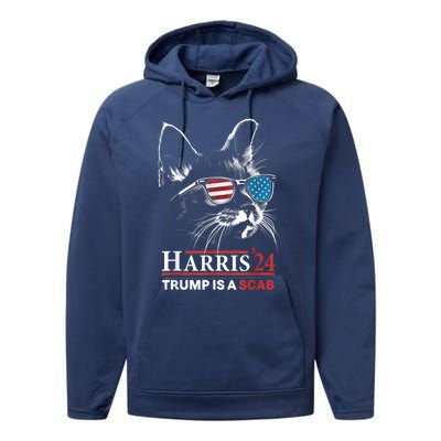 Donald Trump Is A Scab Vote Harris Performance Fleece Hoodie