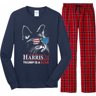 Donald Trump Is A Scab Vote Harris Long Sleeve Pajama Set