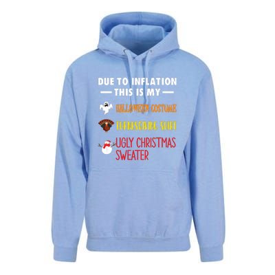 Due To Inflation This Is My Halloween Thanksgiving Christmas Unisex Surf Hoodie