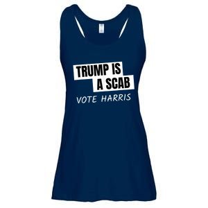 Donald Trump Is A Scab Vote Harris Ladies Essential Flowy Tank