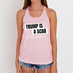 Donald Trump Is A Scab Vote Harris Women's Knotted Racerback Tank