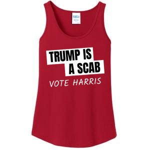 Donald Trump Is A Scab Vote Harris Ladies Essential Tank