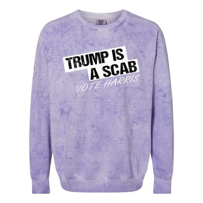 Donald Trump Is A Scab Vote Harris Colorblast Crewneck Sweatshirt