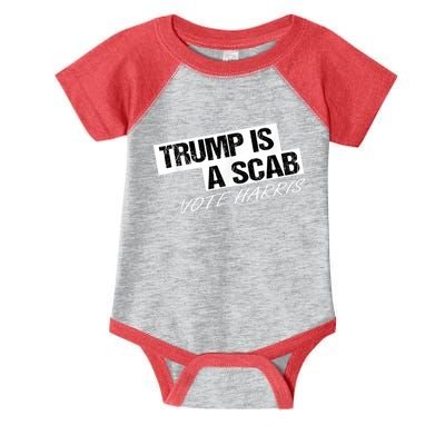 Donald Trump Is A Scab Vote Harris Infant Baby Jersey Bodysuit