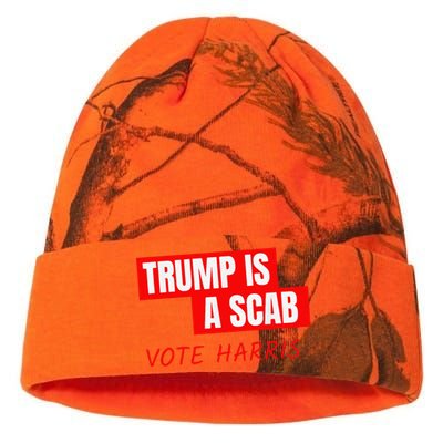 Donald Trump Is A Scab Vote Harris Kati Licensed 12" Camo Beanie