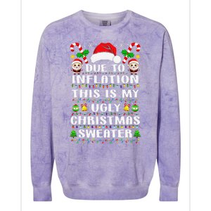 Due To Inflation Ugly Christmas Sweaters Family Xmas Pajamas Colorblast Crewneck Sweatshirt