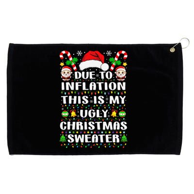 Due To Inflation Ugly Christmas Sweaters Family Xmas Pajamas Grommeted Golf Towel