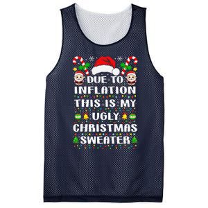 Due To Inflation Ugly Christmas Sweaters Family Xmas Pajamas Mesh Reversible Basketball Jersey Tank