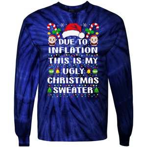 Due To Inflation Ugly Christmas Sweaters Family Xmas Pajamas Tie-Dye Long Sleeve Shirt