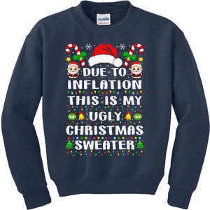 Due To Inflation Ugly Christmas Sweaters Family Xmas Pajamas Kids Sweatshirt