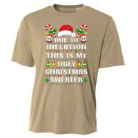 Due To Inflation Ugly Christmas Sweaters Family Xmas Pajamas Cooling Performance Crew T-Shirt