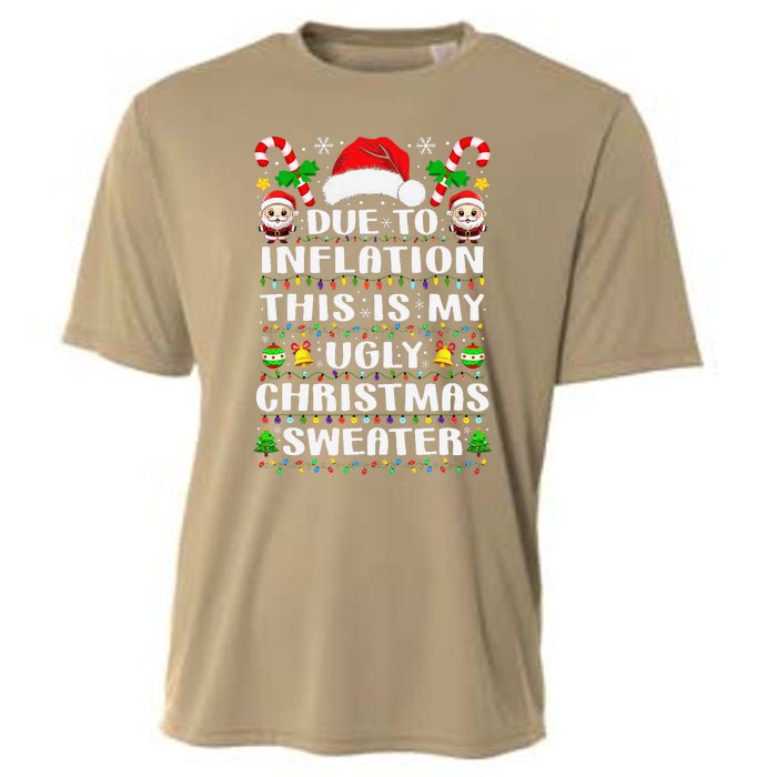 Due To Inflation Ugly Christmas Sweaters Family Xmas Pajamas Cooling Performance Crew T-Shirt