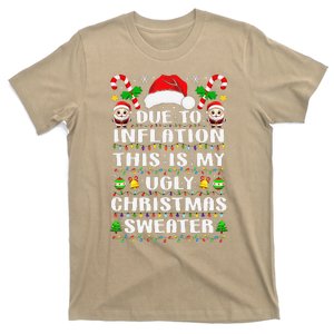 Due To Inflation Ugly Christmas Sweaters Family Xmas Pajamas T-Shirt