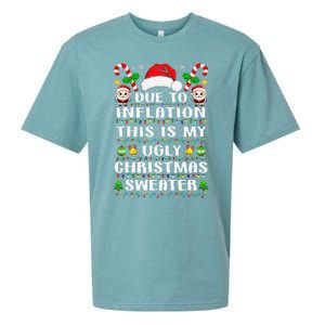 Due To Inflation Ugly Christmas Sweaters Family Xmas Pajamas Sueded Cloud Jersey T-Shirt