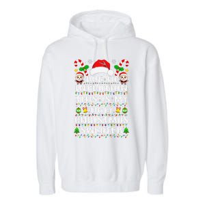 Due To Inflation Ugly Christmas Sweaters Family Xmas Pajamas Garment-Dyed Fleece Hoodie