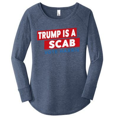 Donald Trump Is A Scab Vote Harris Women's Perfect Tri Tunic Long Sleeve Shirt