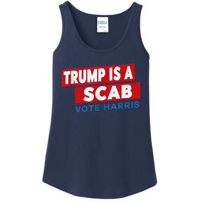 Donald Trump Is A Scab Vote Harris Ladies Essential Tank