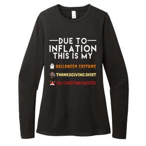 Due To Inflation This Is My Halloween Thanksgiving And Ugly Christmas Womens CVC Long Sleeve Shirt