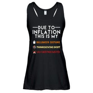 Due To Inflation This Is My Halloween Thanksgiving And Ugly Christmas Ladies Essential Flowy Tank