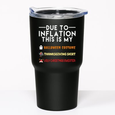 Due To Inflation This Is My Halloween Thanksgiving And Ugly Christmas Tumbler