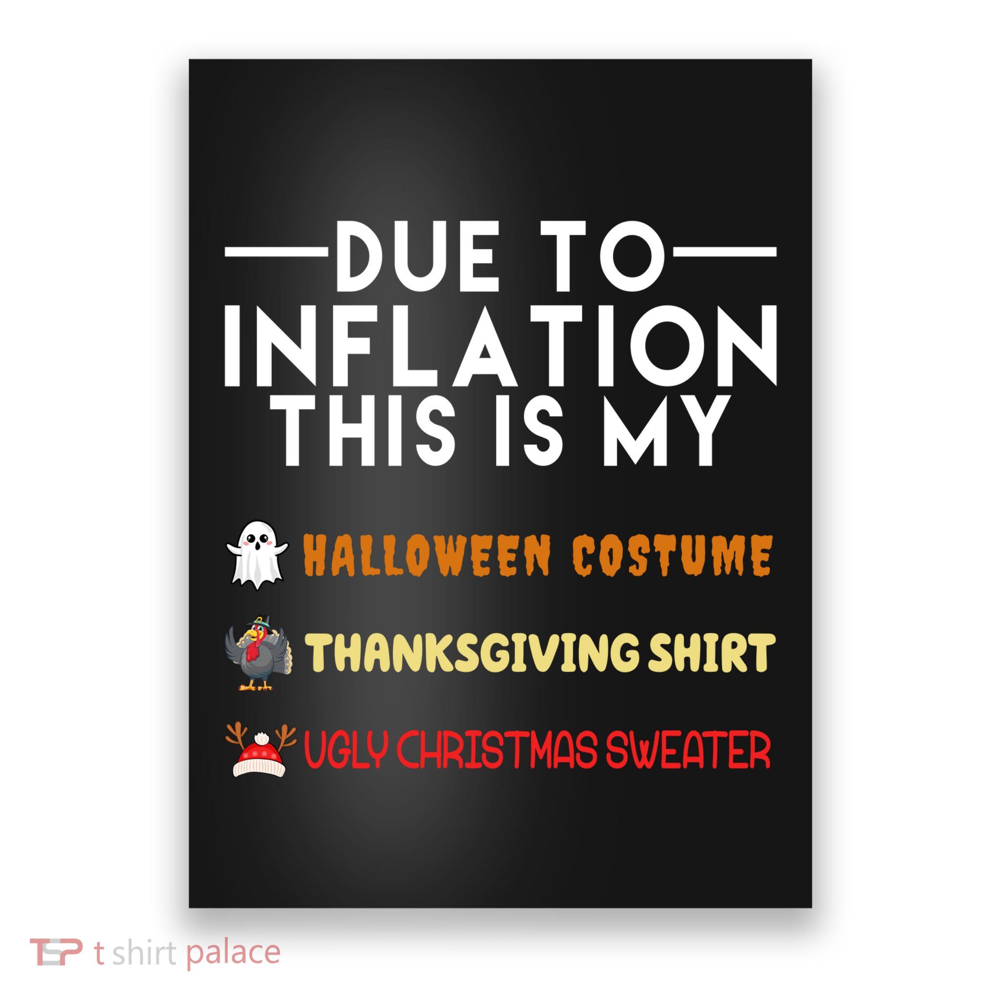 Due To Inflation This Is My Halloween Thanksgiving And Ugly Christmas Poster