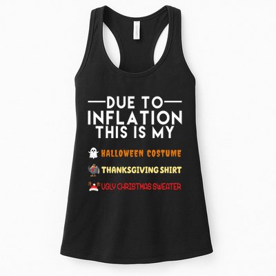 Due To Inflation This Is My Halloween Thanksgiving And Ugly Christmas Womens Tank Top