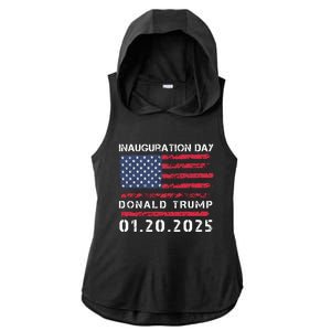 Donald Trump Inauguration Day 2025 47th President Usa Flag Ladies PosiCharge Tri-Blend Wicking Draft Hoodie Tank