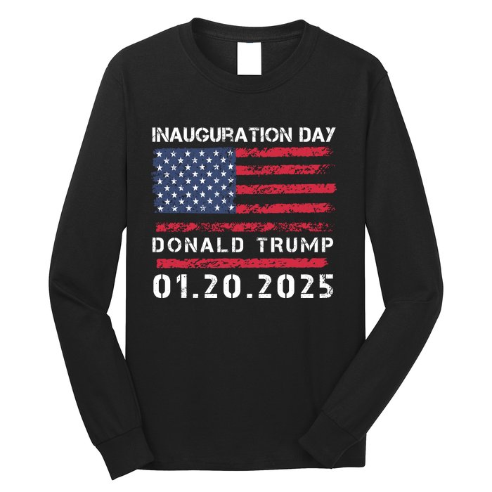 Donald Trump Inauguration Day 2025 47th President Usa Flag Long Sleeve Shirt