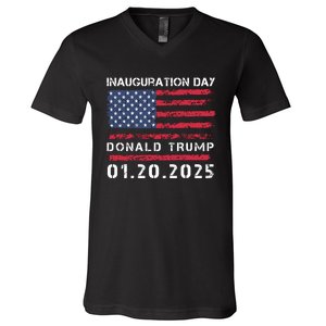 Donald Trump Inauguration Day 2025 47th President Usa Flag V-Neck T-Shirt