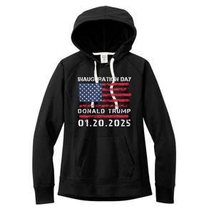 Donald Trump Inauguration Day 2025 47th President Usa Flag Women's Fleece Hoodie