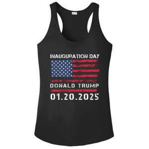 Donald Trump Inauguration Day 2025 47th President Usa Flag Ladies PosiCharge Competitor Racerback Tank