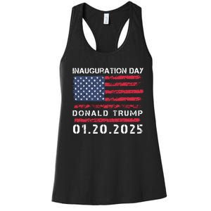 Donald Trump Inauguration Day 2025 47th President Usa Flag Women's Racerback Tank