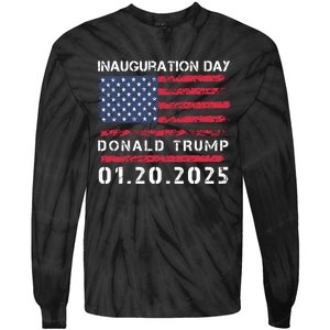 Donald Trump Inauguration Day 2025 47th President Usa Flag Tie-Dye Long Sleeve Shirt