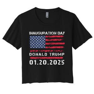 Donald Trump Inauguration Day 2025 47th President Usa Flag Women's Crop Top Tee