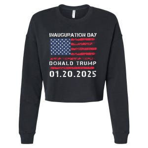 Donald Trump Inauguration Day 2025 47th President Usa Flag Cropped Pullover Crew