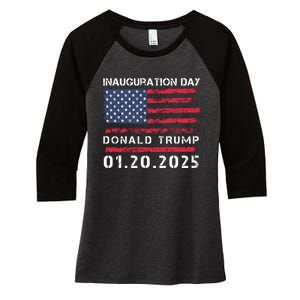 Donald Trump Inauguration Day 2025 47th President Usa Flag Women's Tri-Blend 3/4-Sleeve Raglan Shirt