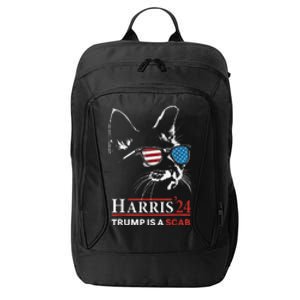 Donald Trump Is A Scab Vote Harris Valz Cat Lady City Backpack