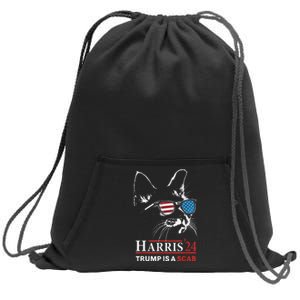 Donald Trump Is A Scab Vote Harris Valz Cat Lady Sweatshirt Cinch Pack Bag