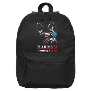 Donald Trump Is A Scab Vote Harris Valz Cat Lady 16 in Basic Backpack