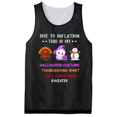 Due To Inflation This Is My Halloween Thanksgiving Christmas Mesh Reversible Basketball Jersey Tank