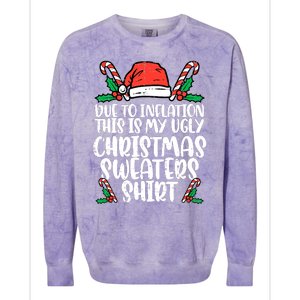 Due To Inflation Funny Christmas Sweater Xmas  Colorblast Crewneck Sweatshirt