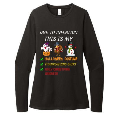 Due To Inflation This Is My Halloween Thanksgiving Christmas Womens CVC Long Sleeve Shirt