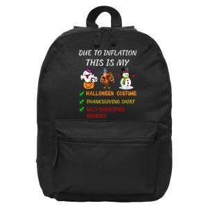 Due To Inflation This Is My Halloween Thanksgiving Christmas 16 in Basic Backpack