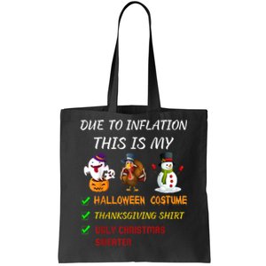 Due To Inflation This Is My Halloween Thanksgiving Christmas Tote Bag